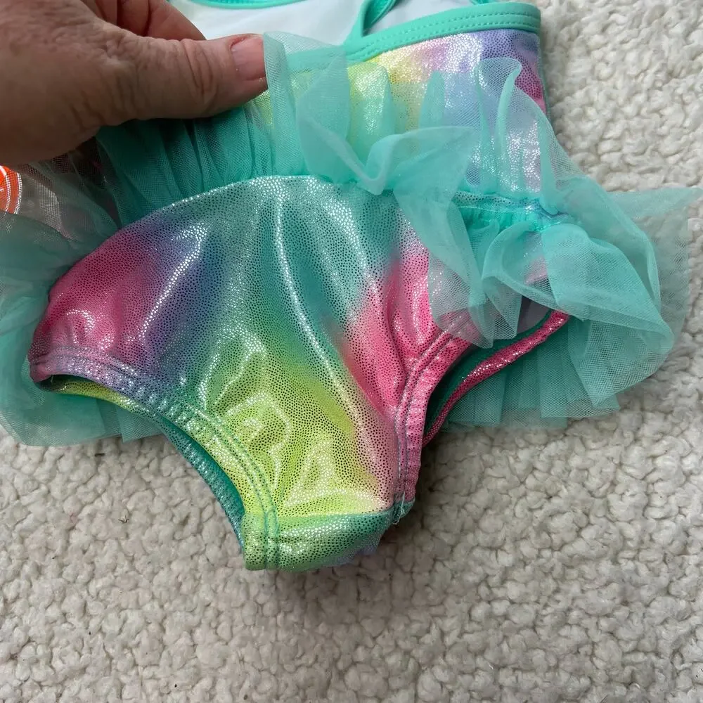 Wonder Nation Shimmer Colorful 3-6 Months Swimsuit - Picture 5 of 7